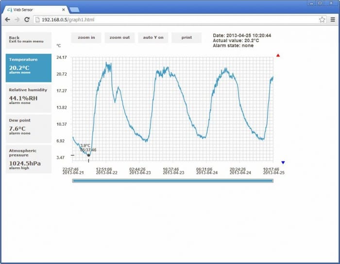Comet T7510 - Web Sensor - teploměr, vlhkoměr, barometr s výstupem Ethernet + kalibrační list