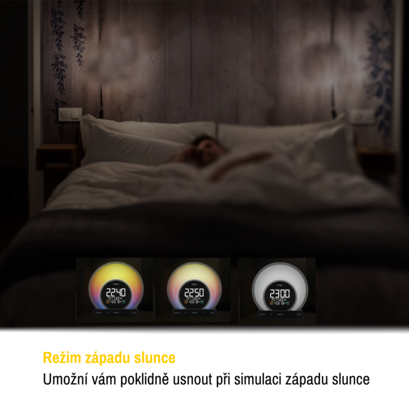 TFA 60.2026.01 - SOLUNA - Digitální budík s barevným podsvícením, teplotou a vlhkostí