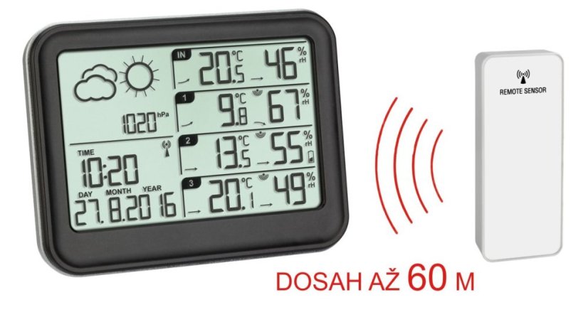 TFA 35.1142.01 - VIEW - Meteostanice se třemi senzory teploty/vlhkosti