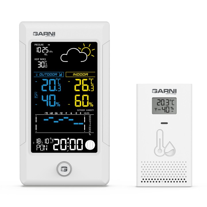 GARNI 615W Precise - meteorologická stanice - bílá