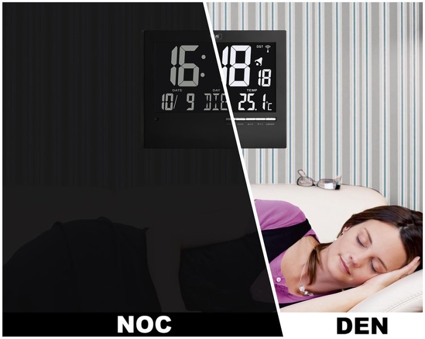 TFA 60.4508 - DCF nástěnné hodiny s češtinou a automatickým podsvícením