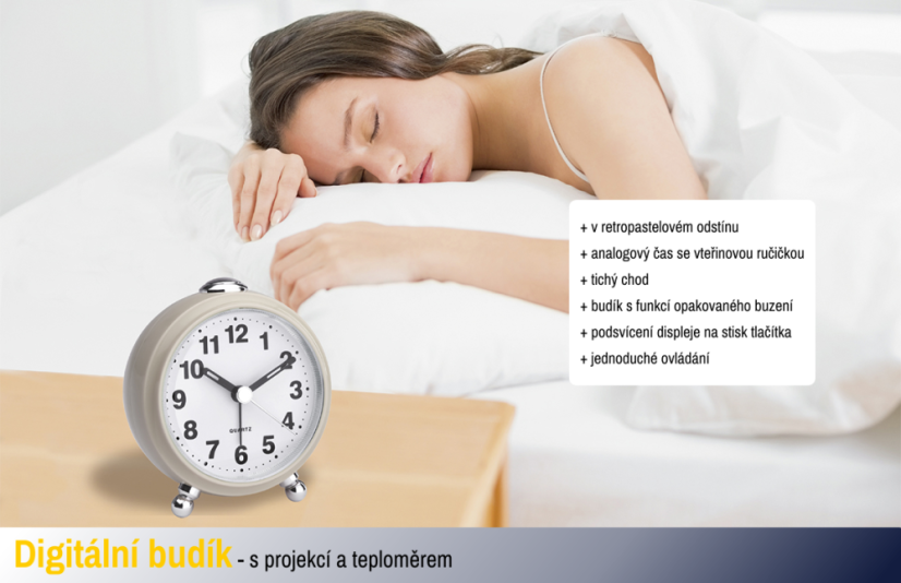 TFA 60.1030.09 - Elektronický analogový budík - béžový