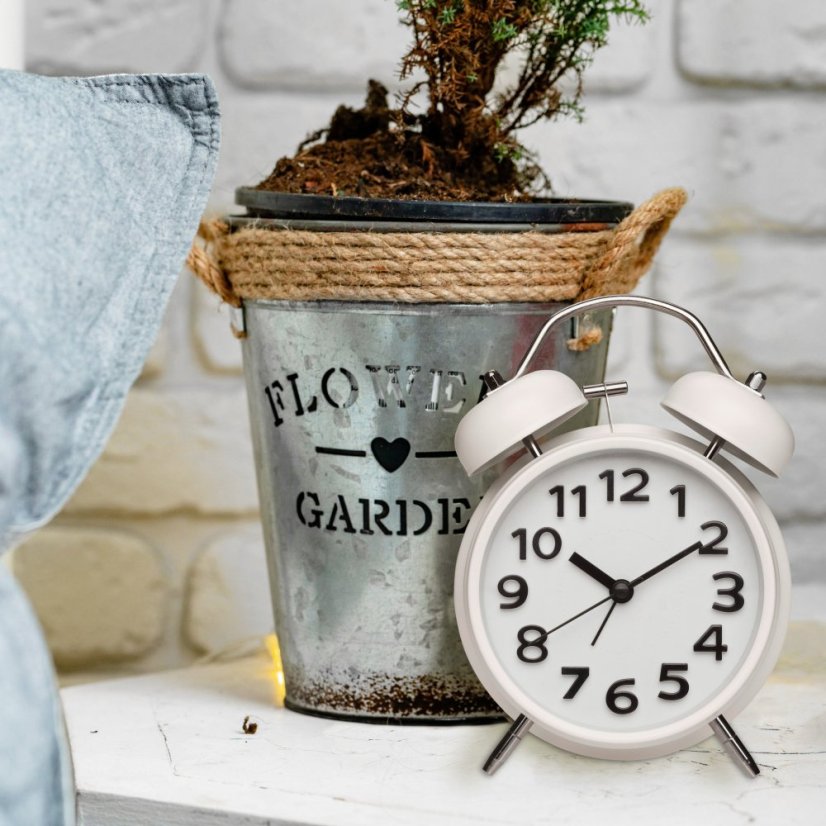 TFA 60.1040.02 - Elektronický zvonkový analogový budík s tichým chodem