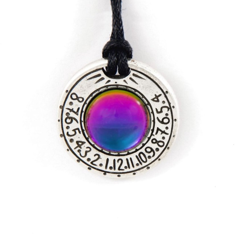 Náhrdelník a sluneční hodiny Jupiter - duhový kámen