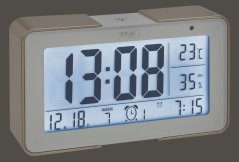 TFA 60.2540.53 - MELODY - Rádiem řízený budík - bílo-stříbrný