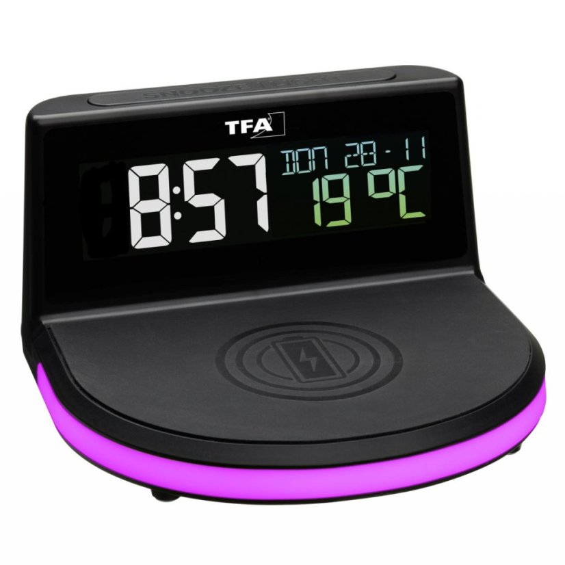 TFA 60.2028.01 - CHARGE-IT WIRELESS - Digitální budík s možností bezdrátového nabíjení