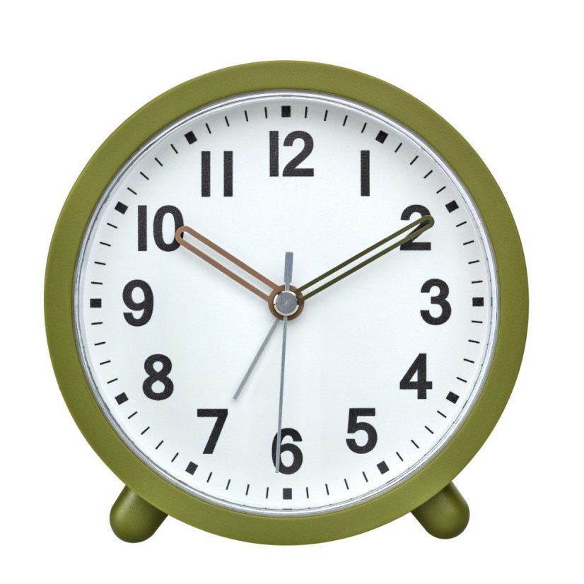 TFA 60.1043.04 - Elektronický analogový budík s tichým chodem - barva olivová