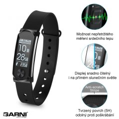 Fitness náramek s měřením tepové frekvence GARNI Q-68HR