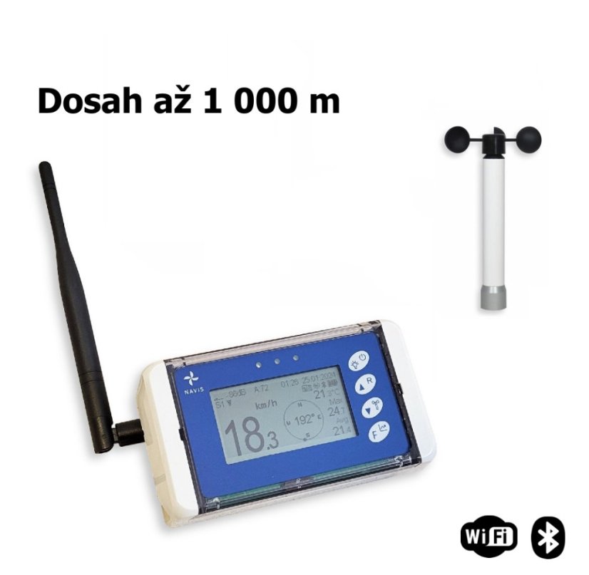 Navis Bezdrátový měřič rychlosti větru s dlouhým dosahem WL13X-WS