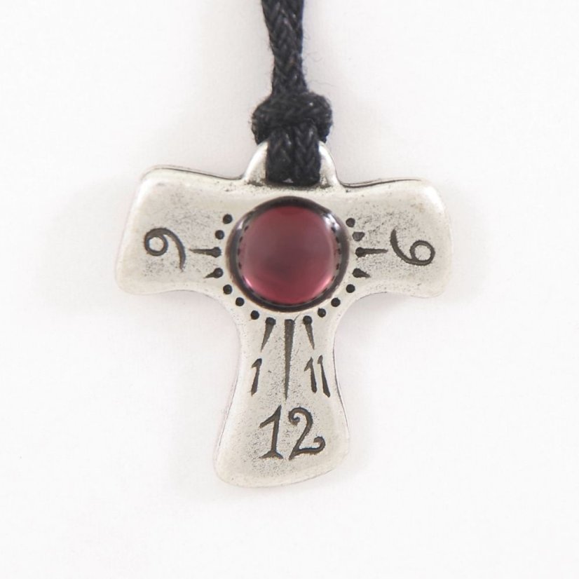 Náhrdelník a sluneční hodiny Tau - ametystový kámen