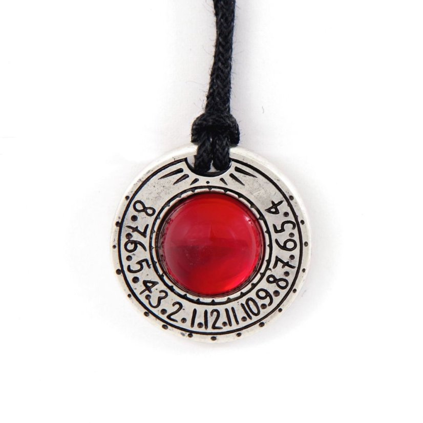 Náhrdelník a sluneční hodiny Jupiter - červený kámen