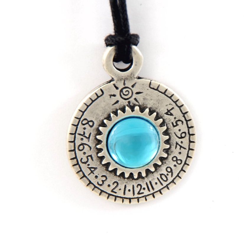 Náhrdelník a sluneční hodiny Saturn - tyrkysový kámen