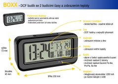 TFA 60.2554.01 - BOXX - Rádiem řízený digitální budík s automatickým podsvícením