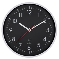 TFA 60.3550.20 - Nástěnné hodiny řízené DCF signálem - bíločerné