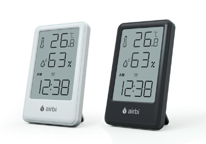 Pokojový teploměr a vlhkoměr Airbi FRAME - černý