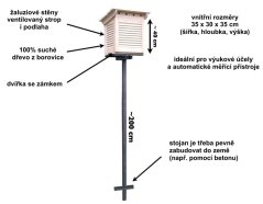 Stevensonova meteorologická budka malá - se stojanem pro zabudování do betonu