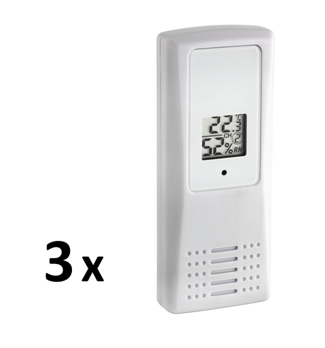 TFA 30.3054.10 - KLIMA-MONITOR - Teploměr a vlhkoměr s 3 bezdrátovými senzory