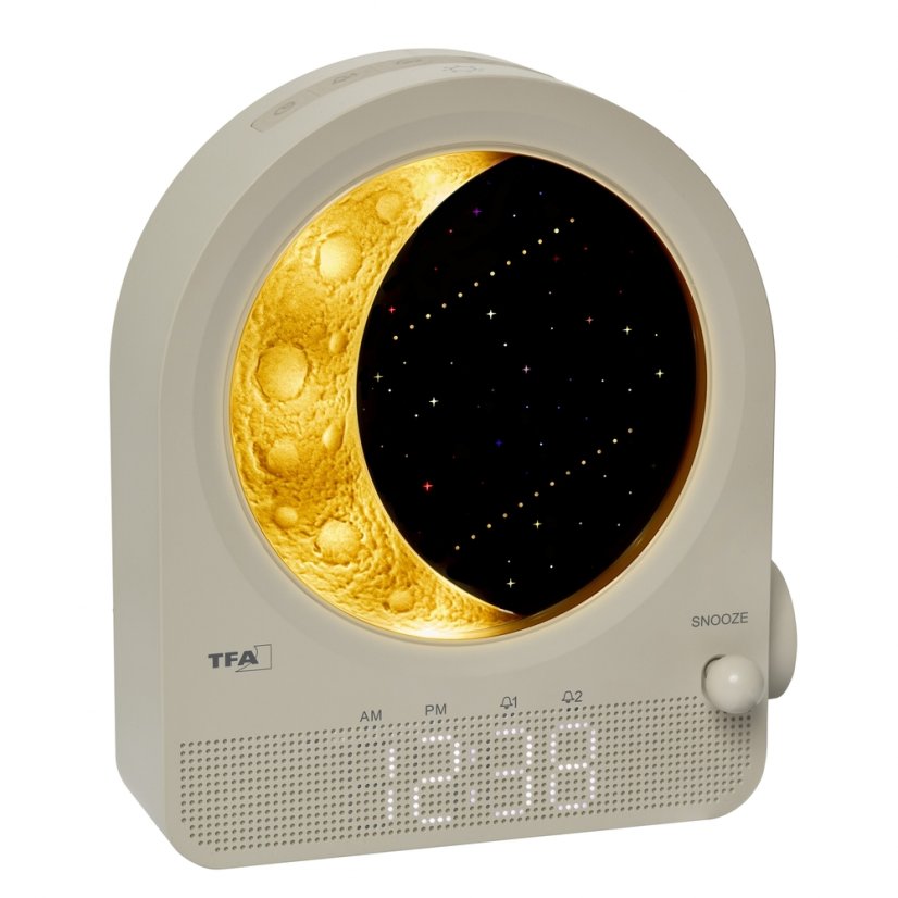 TFA 60.2053.15 - retro světelný budík Měsíc a meteory