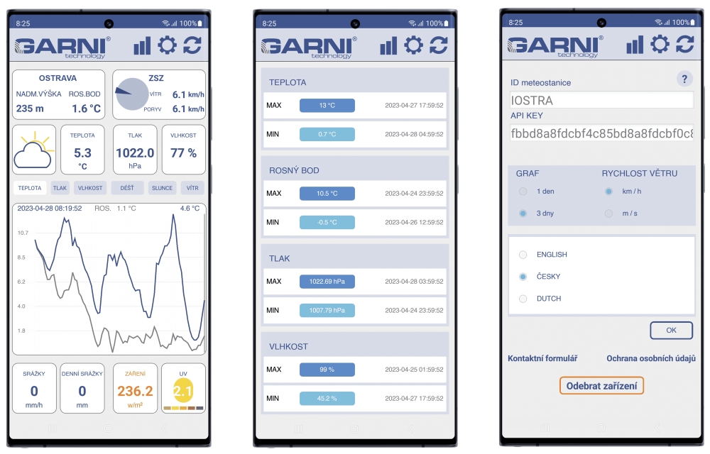 Náhled aplikace GARNI Technology
