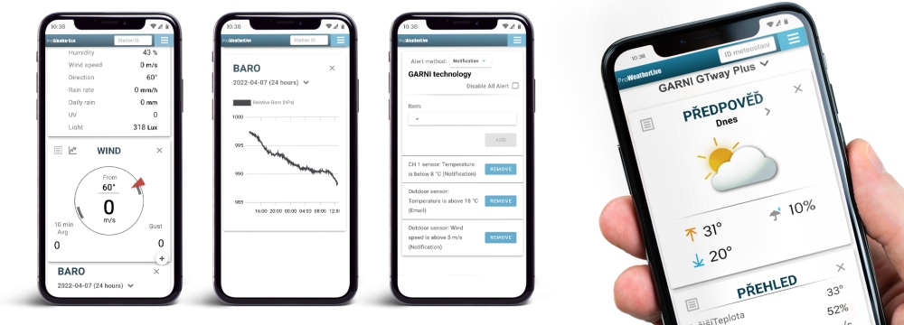 Náhed aplikace ProWeatherLive