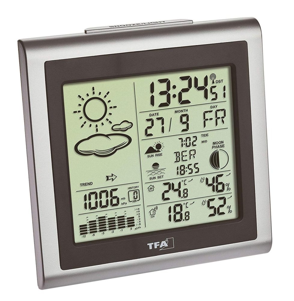 Meteostanice s fází měsíce, tlakem, východem a západem slunce TFA 35.1145.54 LARGO